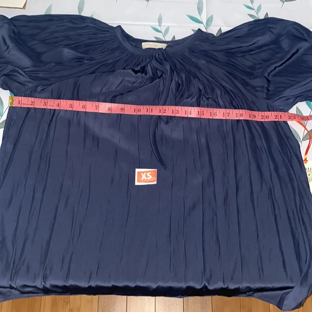 Paris Long Sleeve Blouse In Navy - Picture 5 of 8